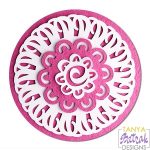 3 Layered Doily with Flowers svg cut file