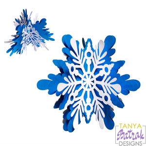 3D Snowflake Design svg cut file