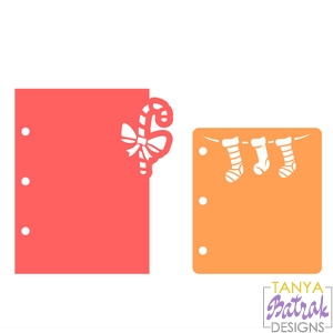 Album Dividers Christmas Stockings & Candy Cane svg cut file