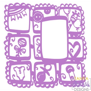 Baby Photo 9 in 1 Frame svg cut file