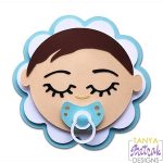 Baby Sleepy with a Pacifier svg cut file