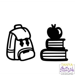 Backpack, Books And Apple
