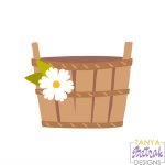 Basket with Flower svg cut file