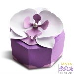 Box With 3D Orchid Flower svg cut file