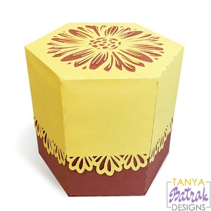 Box With Golden Daisy svg cut file