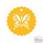 Butterfly Tag With Scalloped Edges svg cut file