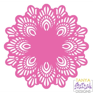 Doily Peacock Feather svg cut file