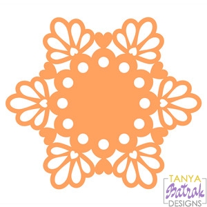 Doily with Hearts Composition svg cut file