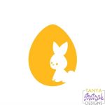 Easter Bunny Silhouette on the Egg svg cut file