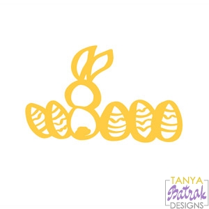 Download Easter Bunny With Eggs Border svg file