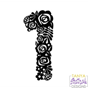 Download Flower Number 1 svg cut file for Silhouette, Sizzix, Sure ...
