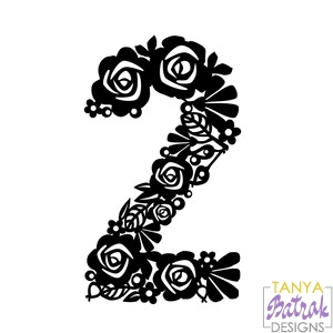 Download Flower Number 2 svg cut file for Silhouette, Sizzix, Sure ...
