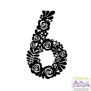 Download Flower Number 6 svg cut file for Silhouette, Sizzix, Sure ...