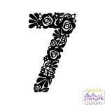 Flower Number 7 svg cut file