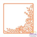 Flower Square Frame with Butterfly svg cut file