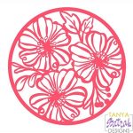 Flowers In A Circle Frame svg cut file