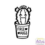 Free Hugs Cactus svg cut file