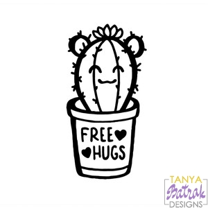 Free Hugs Cactus svg cut file