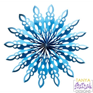 Giant 3D Snowflake type 2 svg cut file
