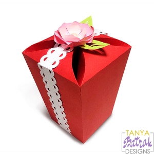 Gift Box With Flower & Ribbon svg cut file