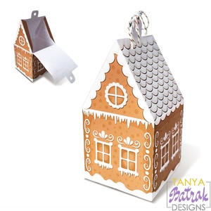 Gingerbread House Box svg cut file