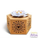 Hexagonal Gift Box With Flower & Hearts