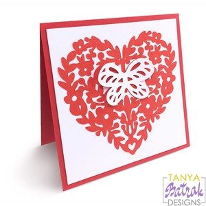 Layered Card With Floral Heart