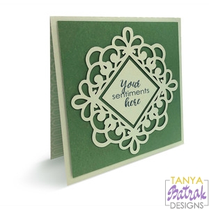 Layered Card With Vintage Frame svg cut file