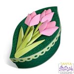 Leaf Shaped Box With 3D Tulips