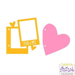 Love Album Dividers You and Me Frames & Big Heart svg cut file