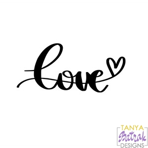 Love Word With Heart svg cut file