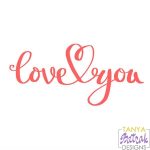 Love You Title Connected with Heart svg cut file