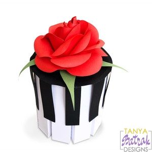 Download Piano Tube Box With 3d Rose Svg File