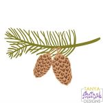 Pine Branch With Cone svg cut file