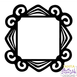 Square Frame With Curls svg cut file