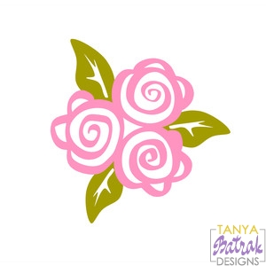 Three Roses Bouquet svg cut file