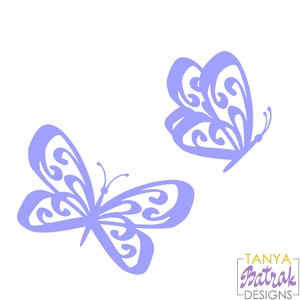 Download Two Butterflies in a Motion svg cut file for Silhouette ...