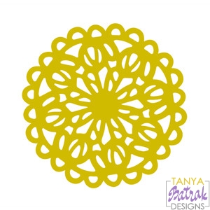 Yellow Flower Doily svg cut file