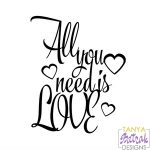 All You Need Is Love svg cut file