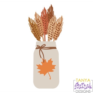Autumn Jar with Spikelets svg cut file