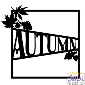 Autumn Photo Frame with Leaves svg cut file
