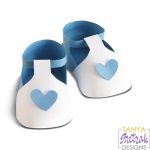 Baby Shoes With Hearts svg cut file