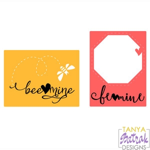 Bee Mine Journaling Cards svg cut file