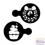 Cake/Cupcake/Cappuccino Stencil with Cake and Christmas Wreath
