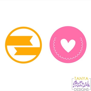 Circle Labels Heart & Bookmarks svg cut file