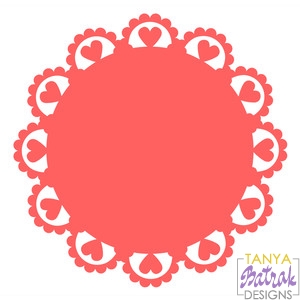 Doily With Hearts svg cut file