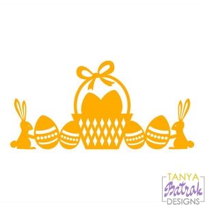 Easter Border Basket, Eggs and Rabbits