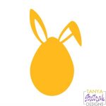 Easter Egg with Rabbit Ears Silhouette svg cut file