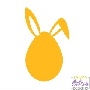 Easter Egg with Rabbit Ears Silhouette