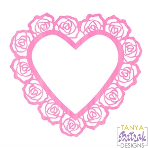 Download Flower Heart Frame svg cut file for Silhouette, Sizzix ...